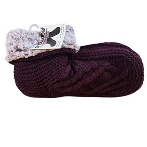 Snoozies! Sherpa lined socks  Purple Size‎ 5-10 Women Brand New!